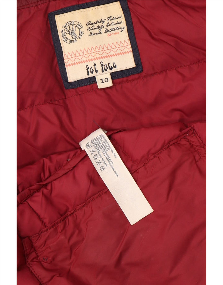 FAT FACE Wattierte Damenjacke mit Kapuze, UK 10, Größe S, marineblaues Nylon
