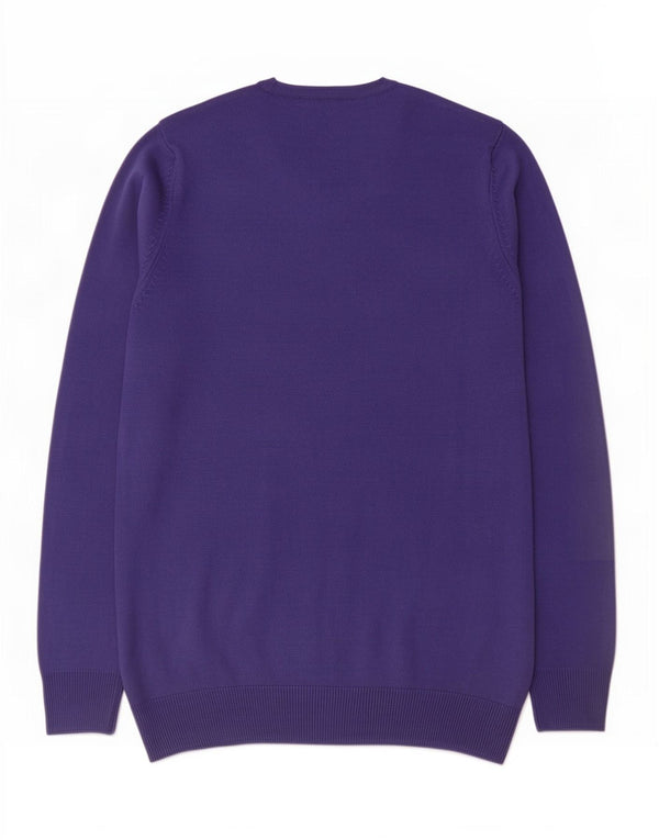 Marks & Spencer Damen-Pullover mit V-Ausschnitt, Gr. 10, Small, Blau, Acryl