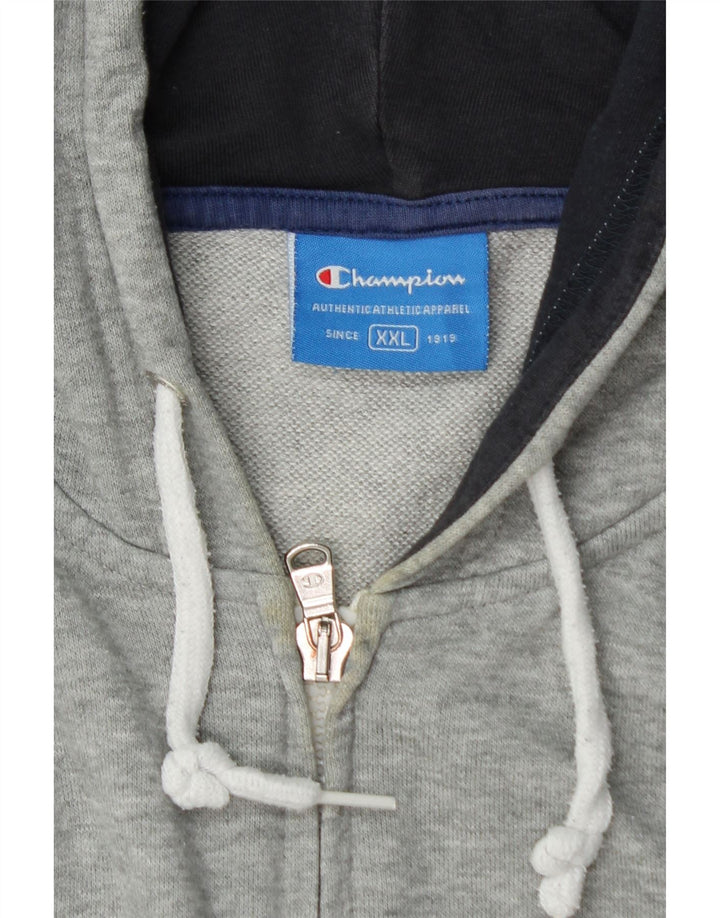 CHAMPION Herren-Kapuzenpullover mit grafischem Reißverschluss, 2XL, Grau
