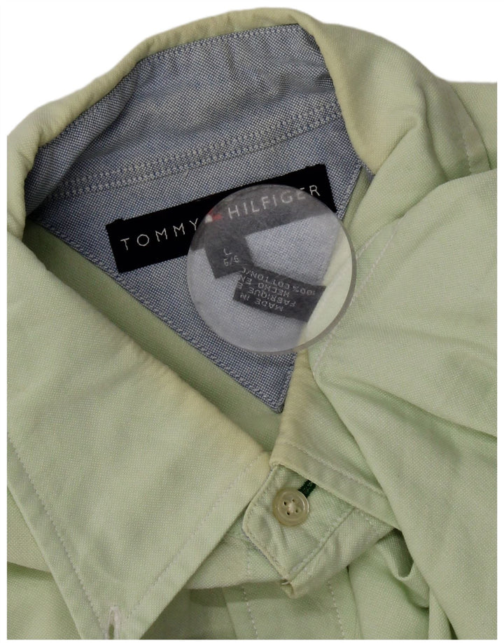 Tommy Hilfiger Herrenhemd, große grüne Baumwolle