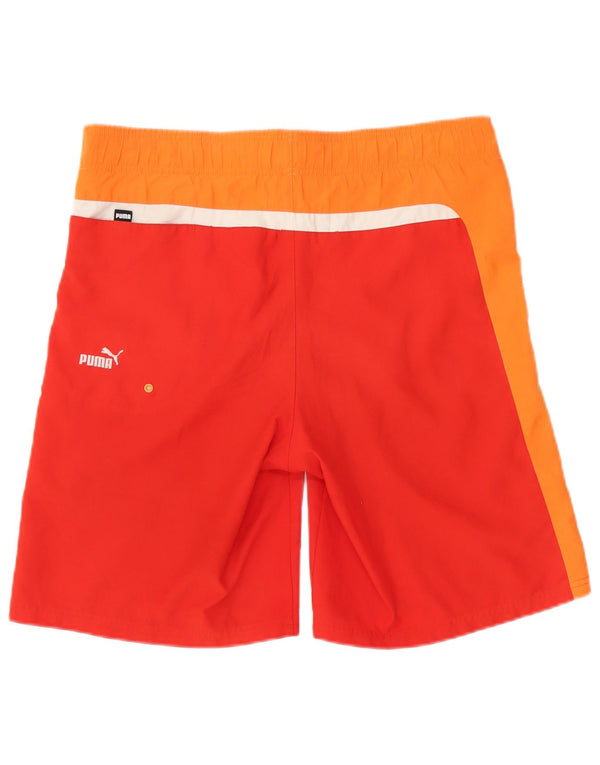 Puma Herren-Badeshorts mit Grafik, Mittelrot, Farbblock
