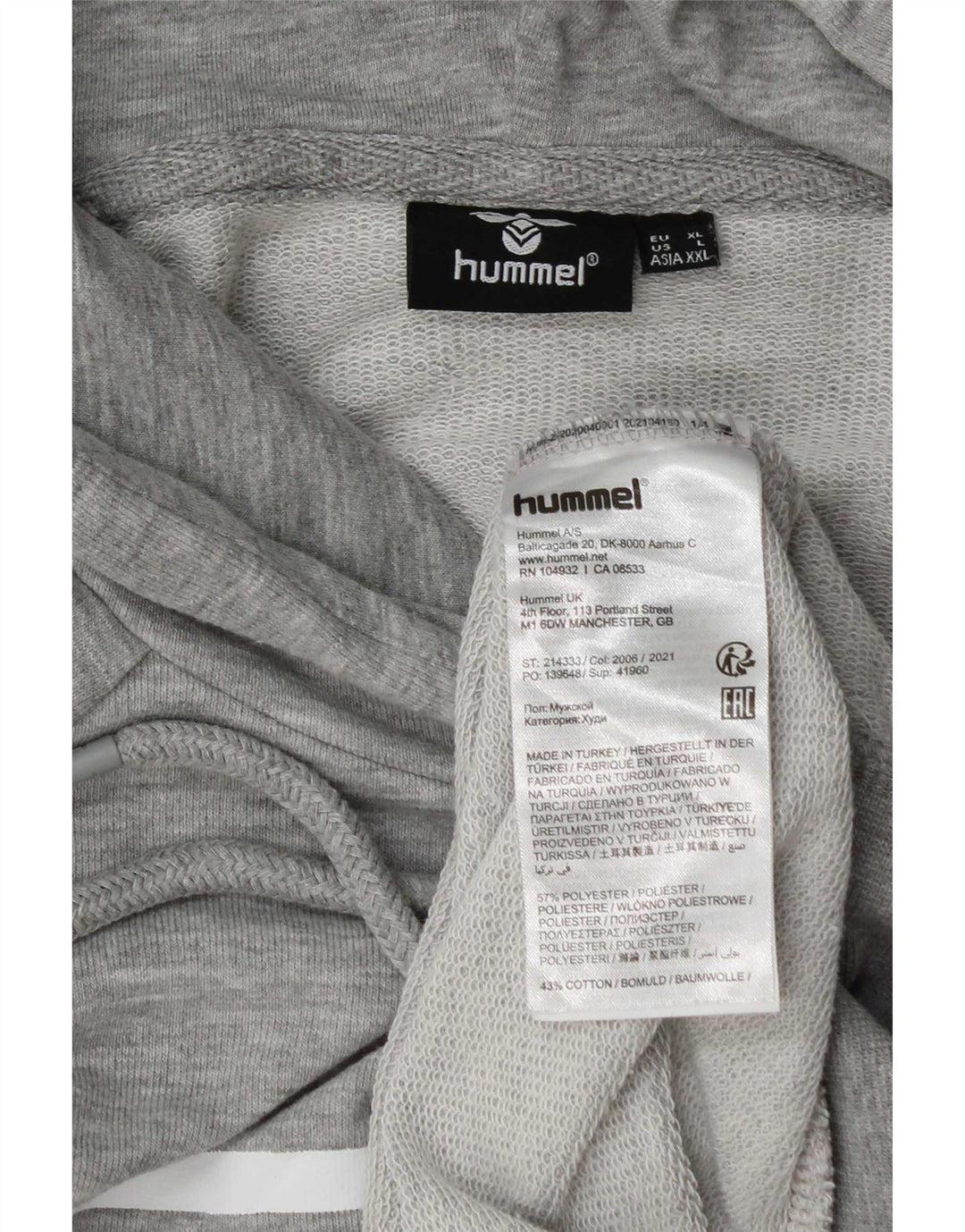 Hummel Herren Graphic Hoodie Pullover XL Grau geflecktes Polyester