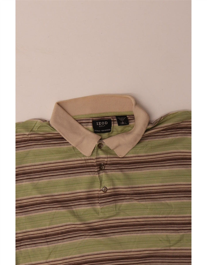 IZOD Herren-Poloshirt, groß, grau gestreift, Baumwolle