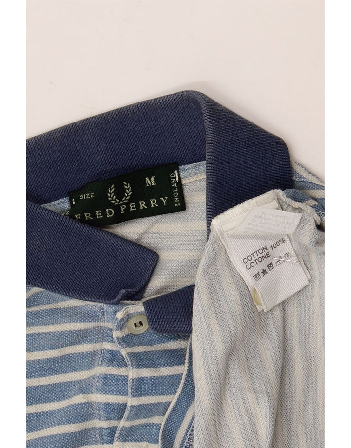 Fred Perry Herren-Poloshirt aus mittelblauer, gestreifter Baumwolle