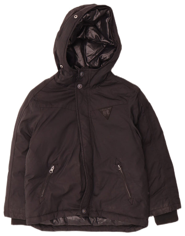 Timberland Jungen wattierte Jacke mit Kapuze, 7–8 Jahre, schwarzes Polyamid