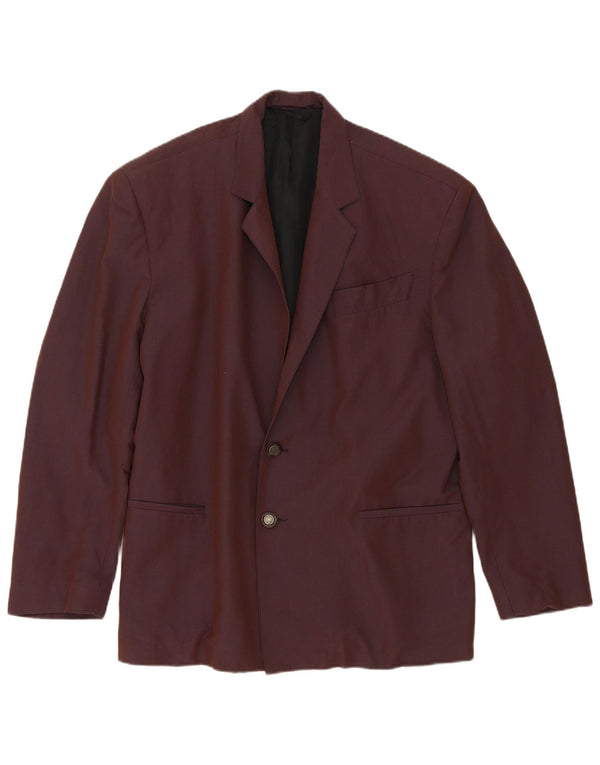 Vintage Herren 2-Knopf-Blazer-Jacke IT 48 Medium Burgund