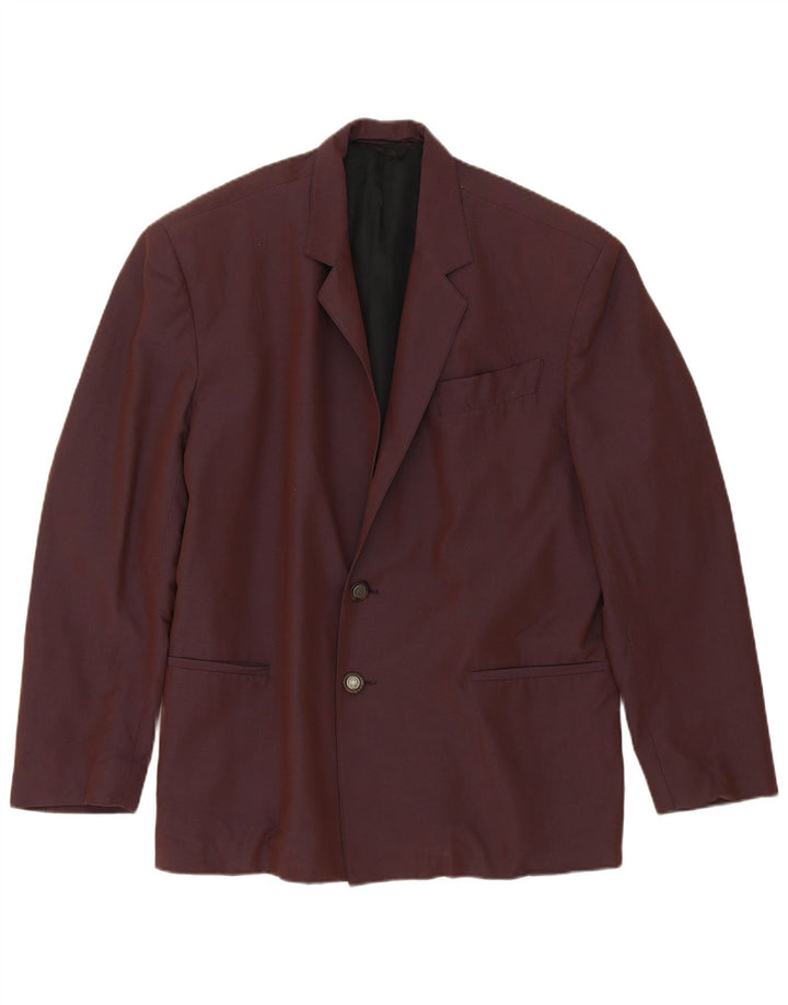 Vintage Herren 2-Knopf-Blazer-Jacke IT 48 Medium Burgund