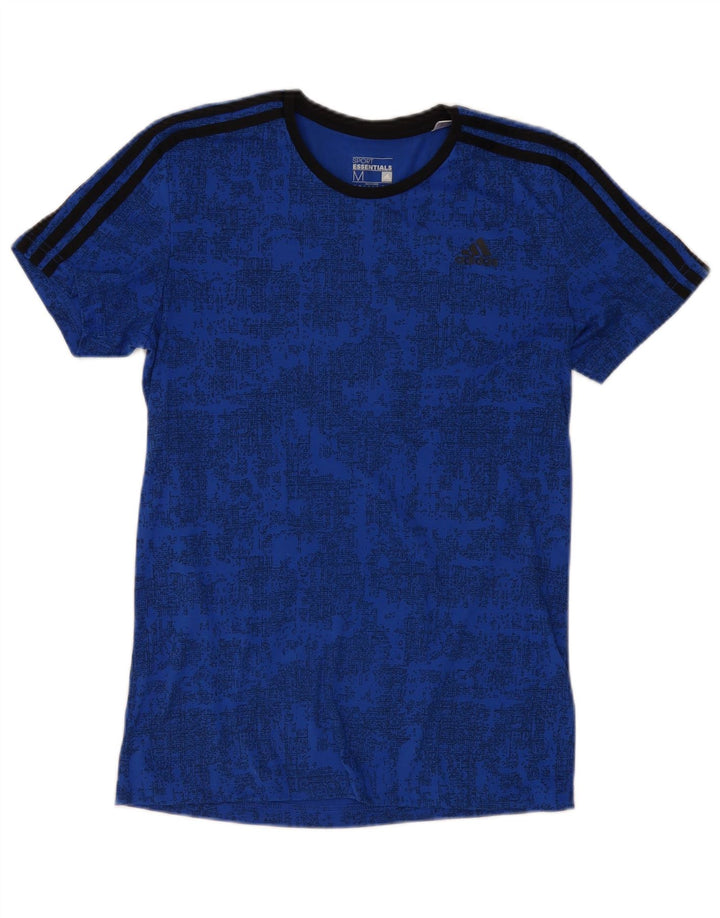 ADIDAS Herren Climalite T-Shirt Top Mittelblaues Camouflage-Polyester
