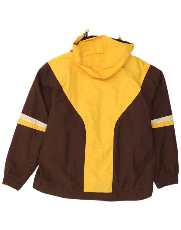 Billabong Mens Hooded Windbreaker Jacket UK 40 Large Brown Colourblock