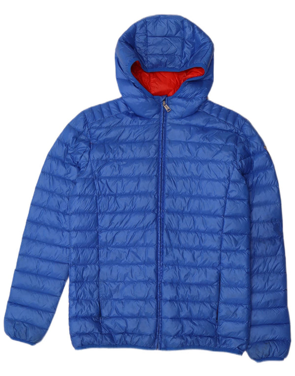 GUESS Wattierte Jungenjacke mit Kapuze, 15–16 Jahre, blaues Polyamid