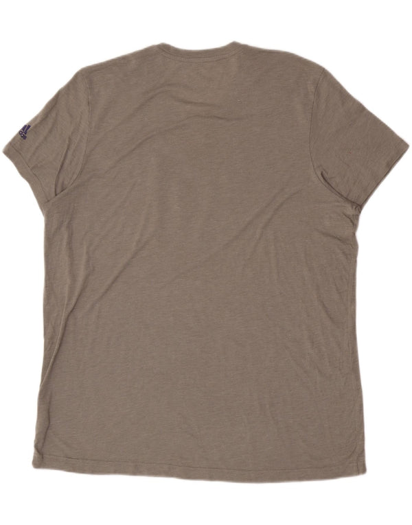 Adidas Herren Washington Huskies Grafik T-Shirt Top 2XL Grau Polyester