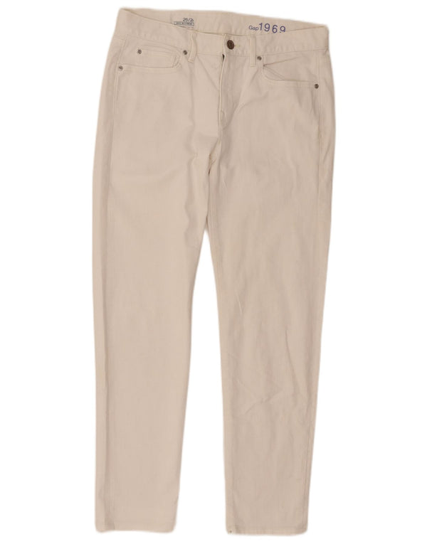 Gap Damen Sexy Boyfriend Tapered Jeans US 2 XS W26 L27 Off White Cotton