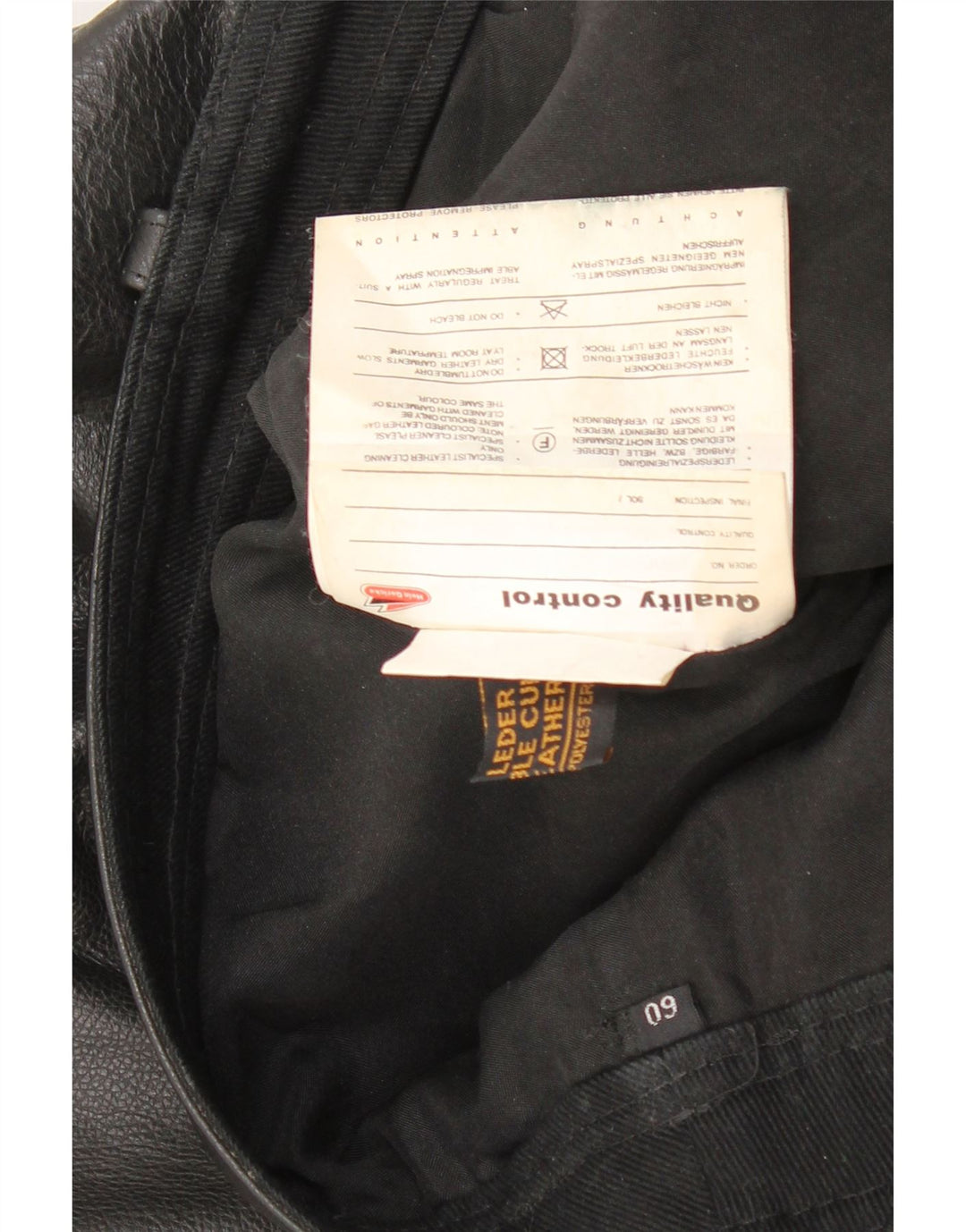 VINTAGE Gerade Herren-Lederhose W40 L29 Schwarzes Leder