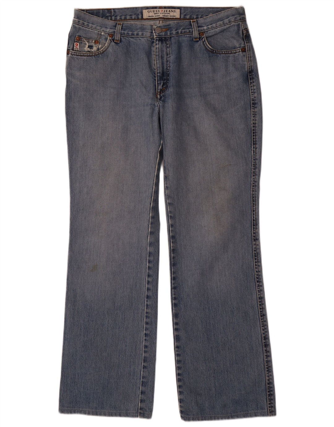 Guess Herren Distressed Straight Jeans W34 L31 Blau