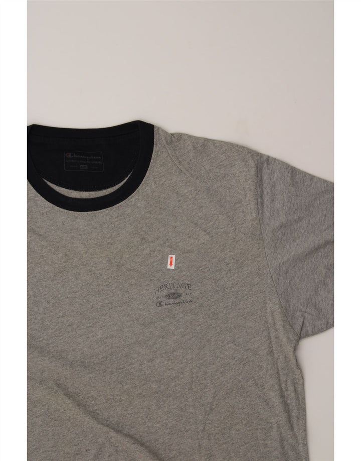 CHAMPION Mens Graphic T-Shirt Top 2XL Grey Cotton Vintage Champion and Second-Hand Champion from Messina Hembry 