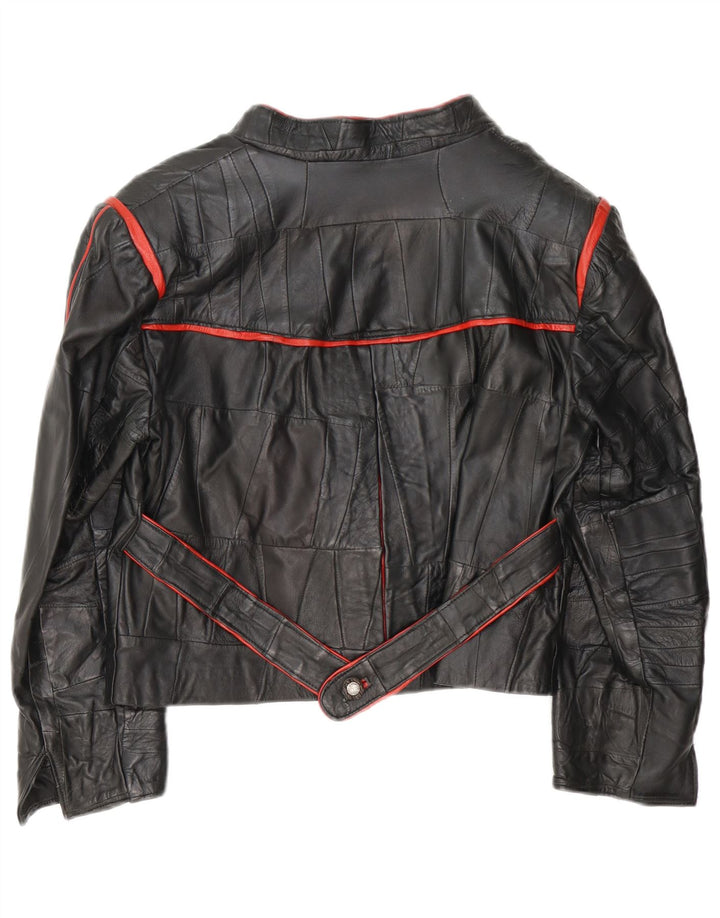 Vintage Damen Blazerjacke mit 3 Knöpfen, EU 40, Mittelschwarz, Patchwork