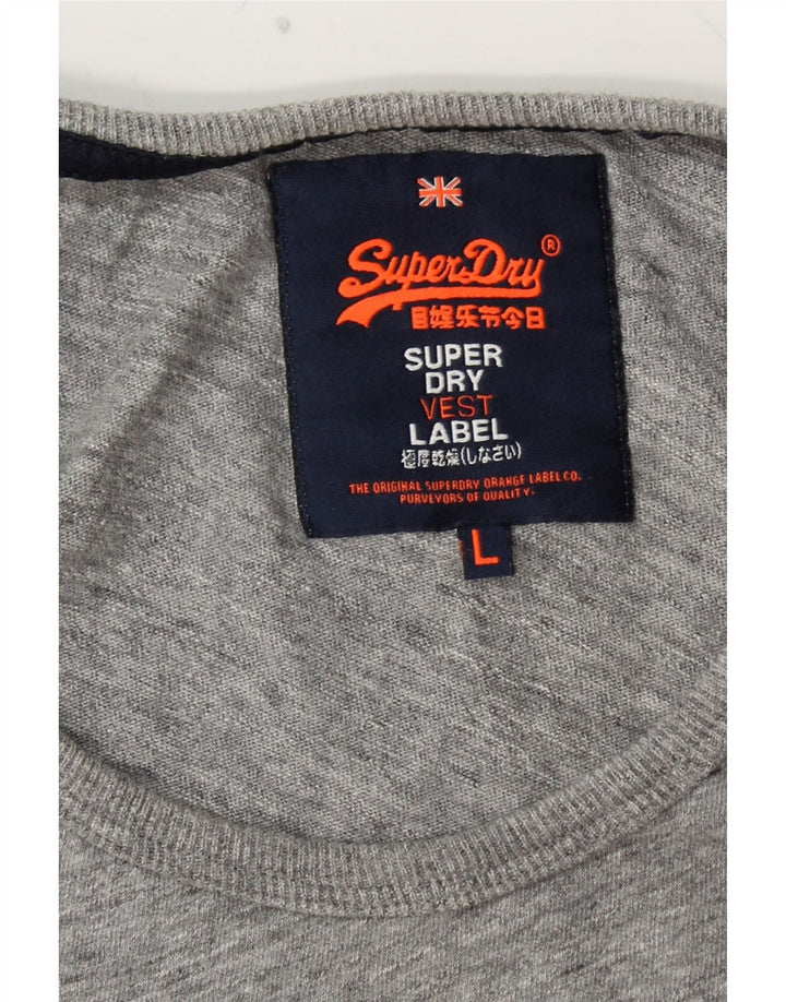 SUPERDRY Herren-Top mit Grafik, groß, Grau, Farbblock