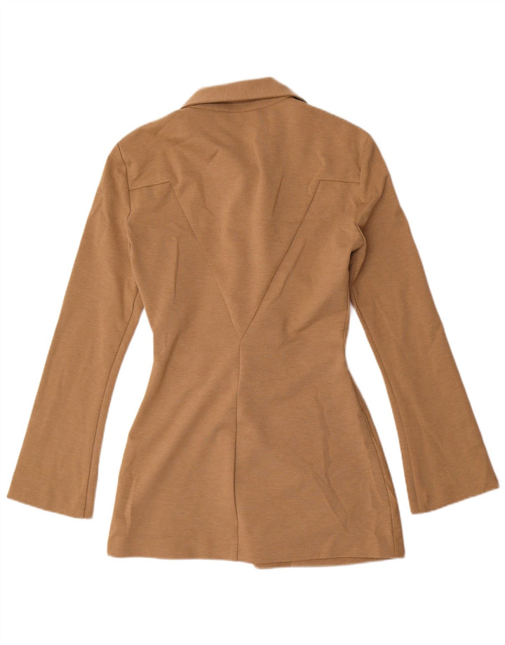 Zara Damen Hemdbluse UK 10 Small Braun Polyester