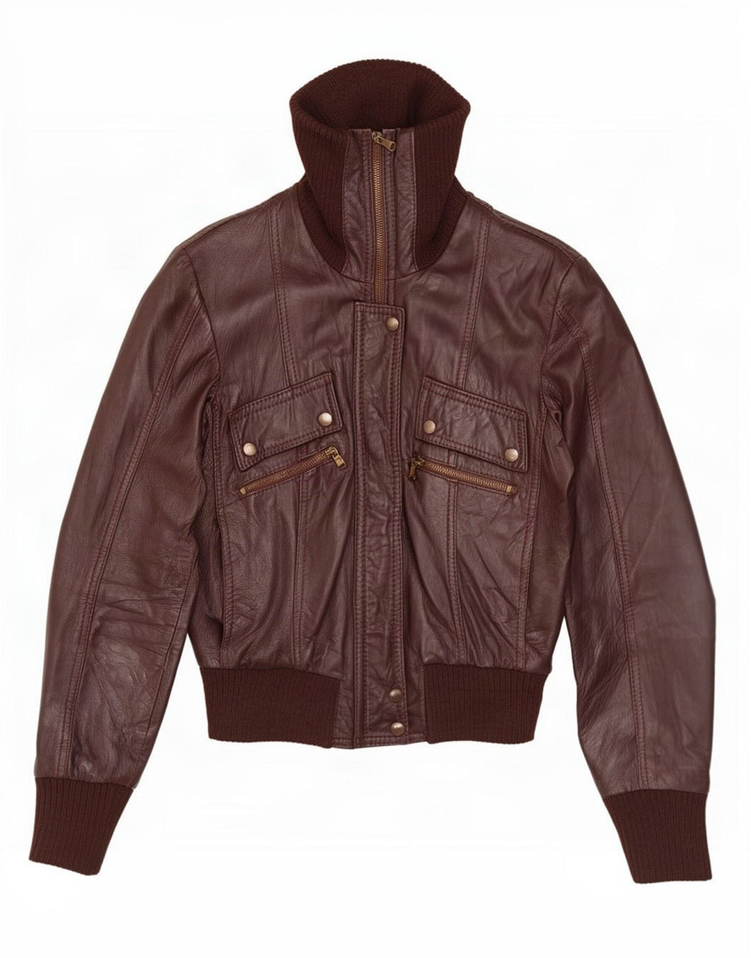 Together Herren Lederjacke IT 44 Mittelbraun