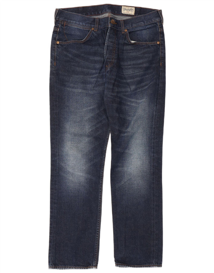 Wrangler Herren Ben Straight Jeans W34 L32 Blaue Baumwolle