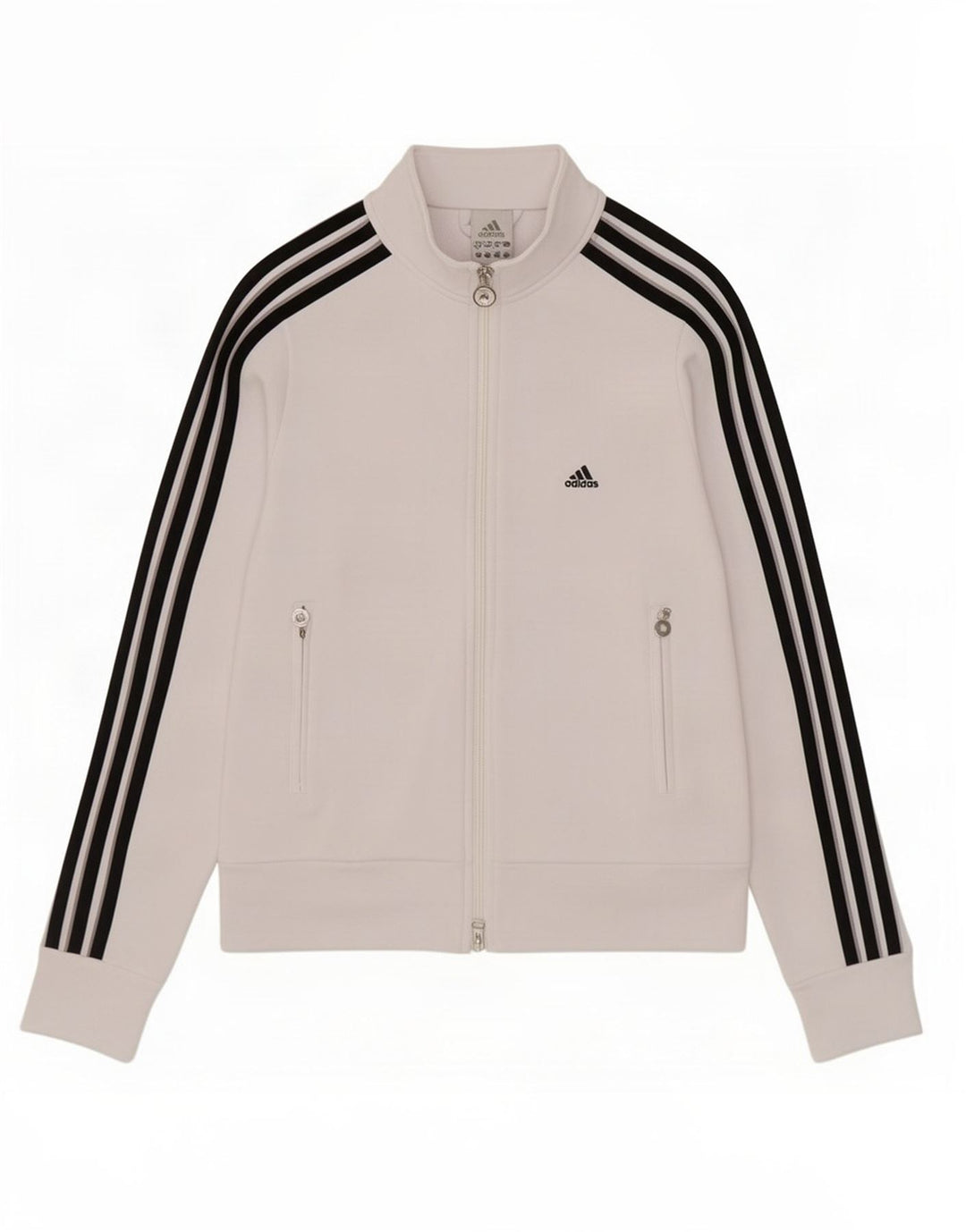 Adidas Damen Trainingsanzug Top Jacke UK 10 Small Weiß Polyester