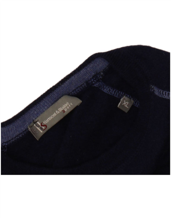HARMONT & BLAINE Herren-Pullover mit Rundhalsausschnitt, XL, Marineblau