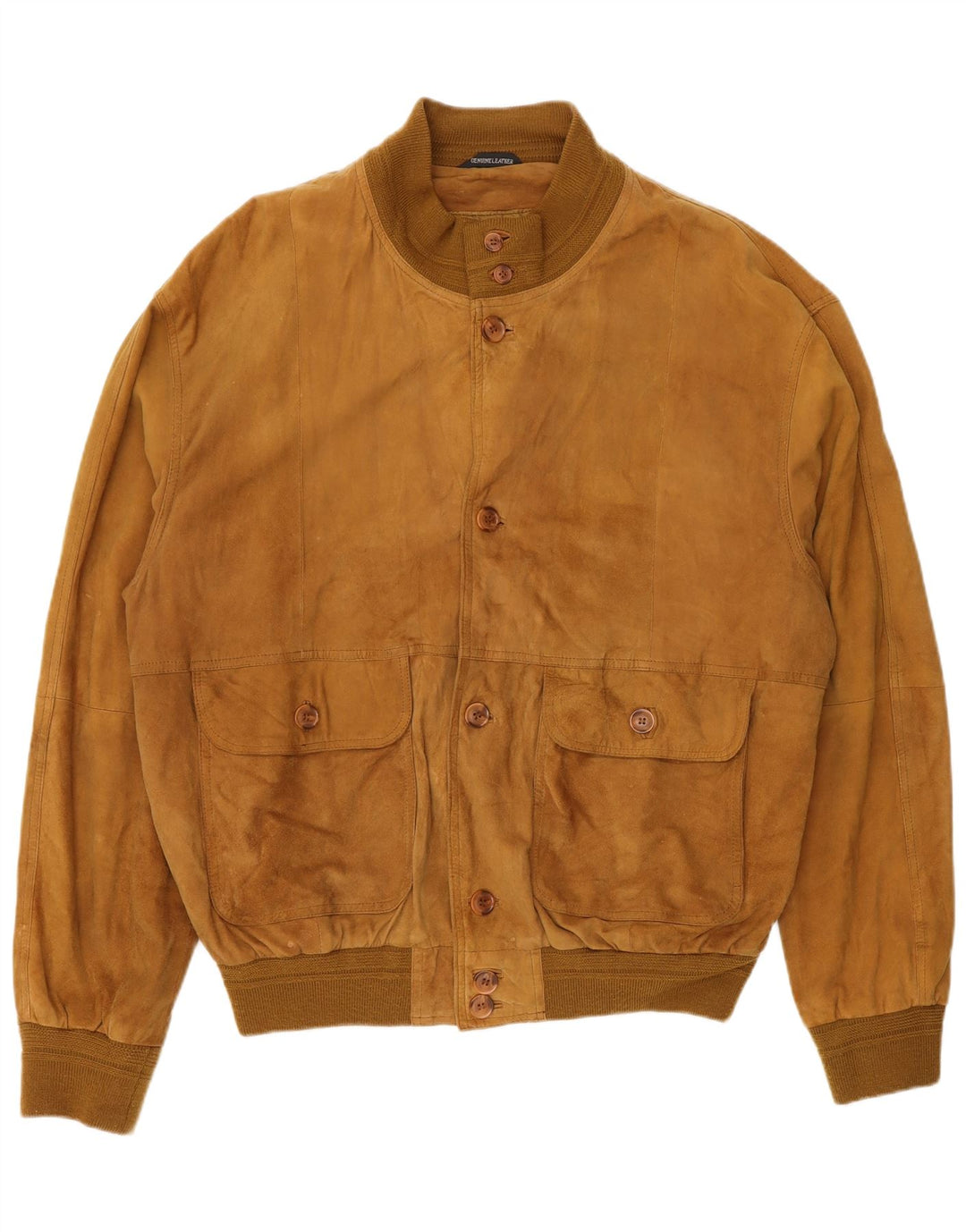 Vintage Herren Wildleder Bomberjacke IT 54 2XL Beige Leder