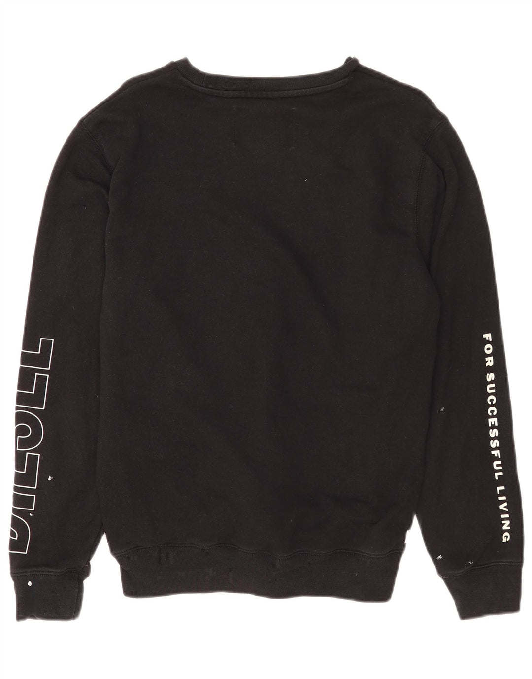 Diesel Womens Graphic Sweatshirt Pullover UK 14 Mittelschwarze Baumwolle