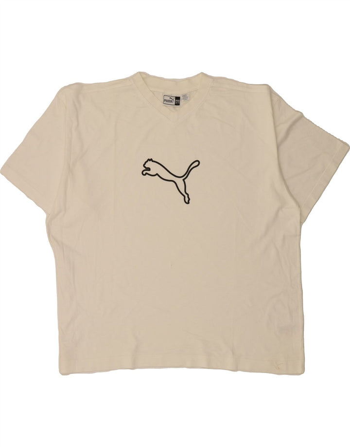 PUMA Mens Graphic T-Shirt Top 2XL White Cotton Vintage Puma and Second-Hand Puma from Messina Hembry 