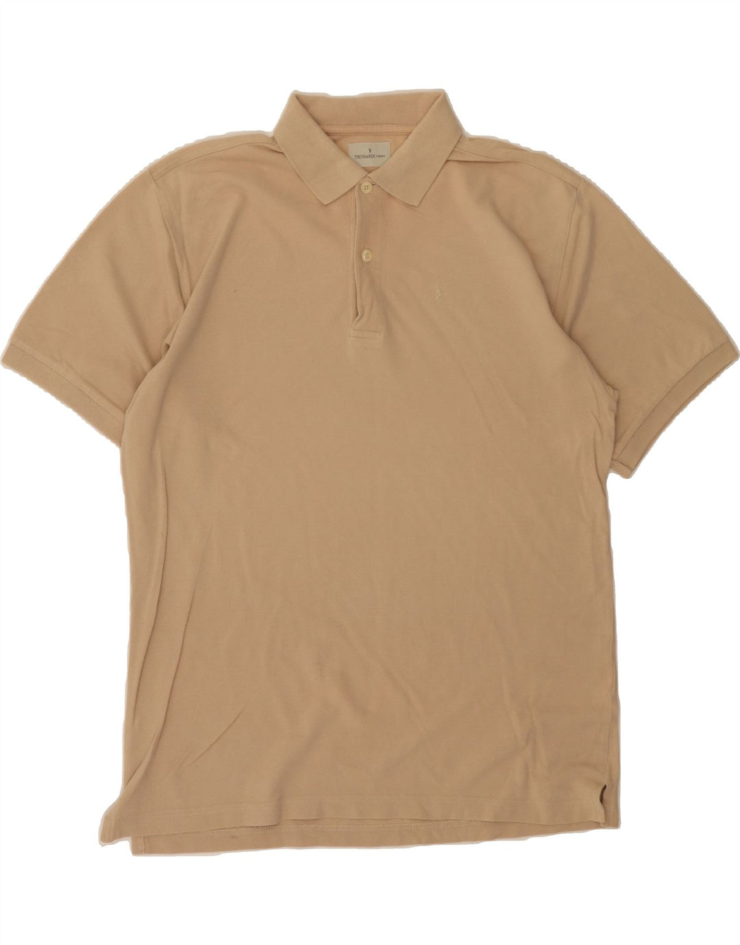 TRUSSARDI JEANS Mens Polo Shirt Large Beige Cotton Vintage Trussardi Jeans and Second-Hand Trussardi Jeans from Messina Hembry 