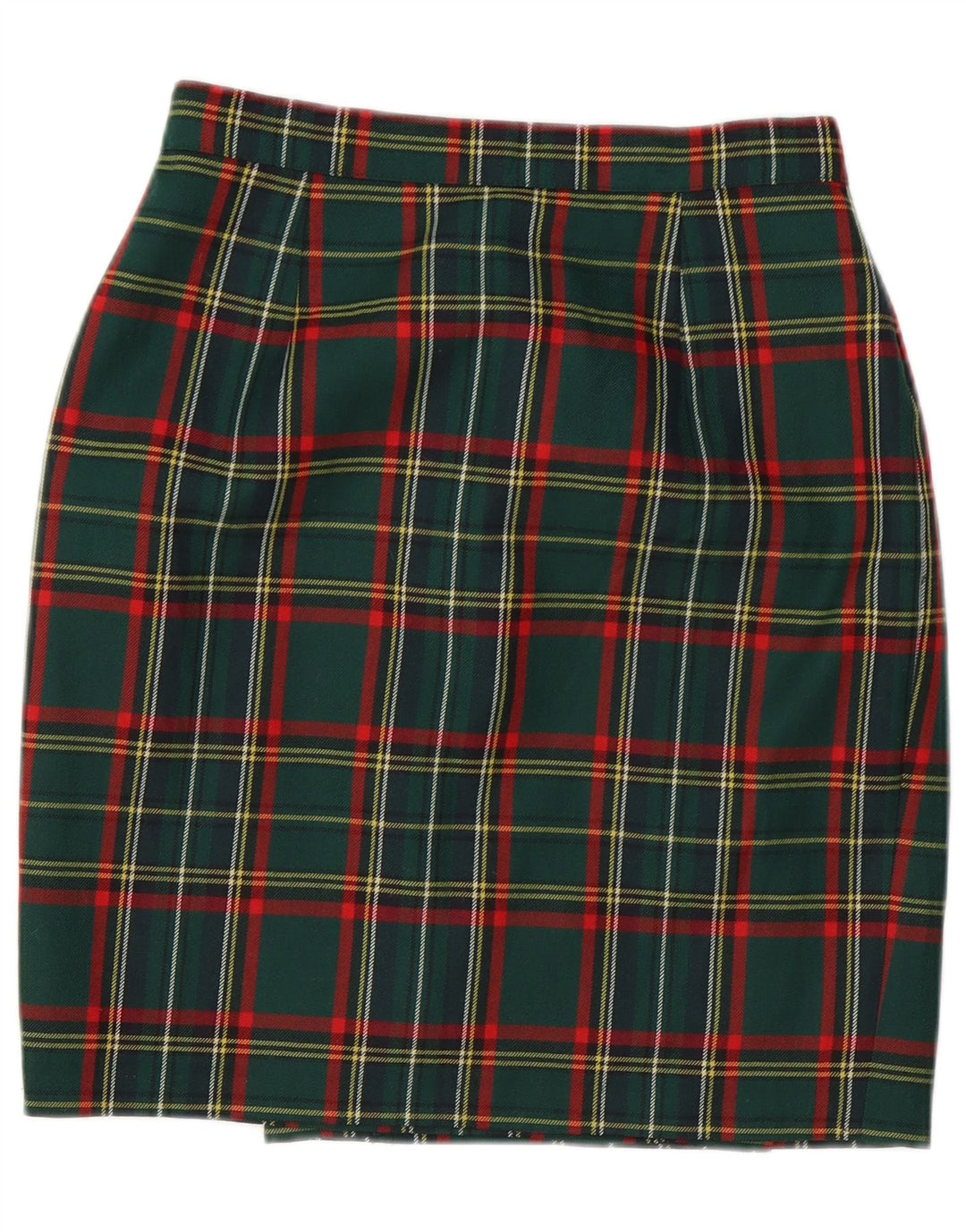 Vintage Damen Bleistiftrock W28 Mittelgrün kariert