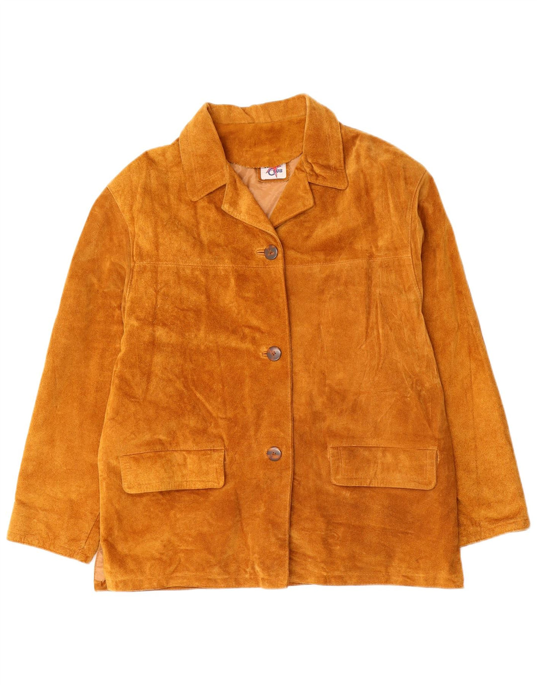 Vintage Damen Wildlederjacke UK 16 Großes braunes Leder Retro