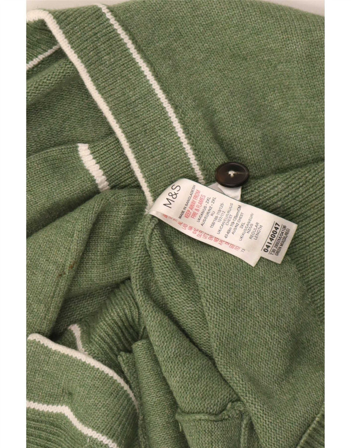 Marks & Spencer Herren Strickjacke 2XL Grün Polyester