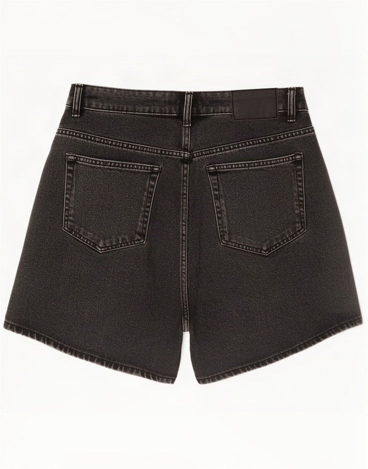 Zara Damen Jeansshorts EU 40 Medium W30 Schwarze Baumwolle