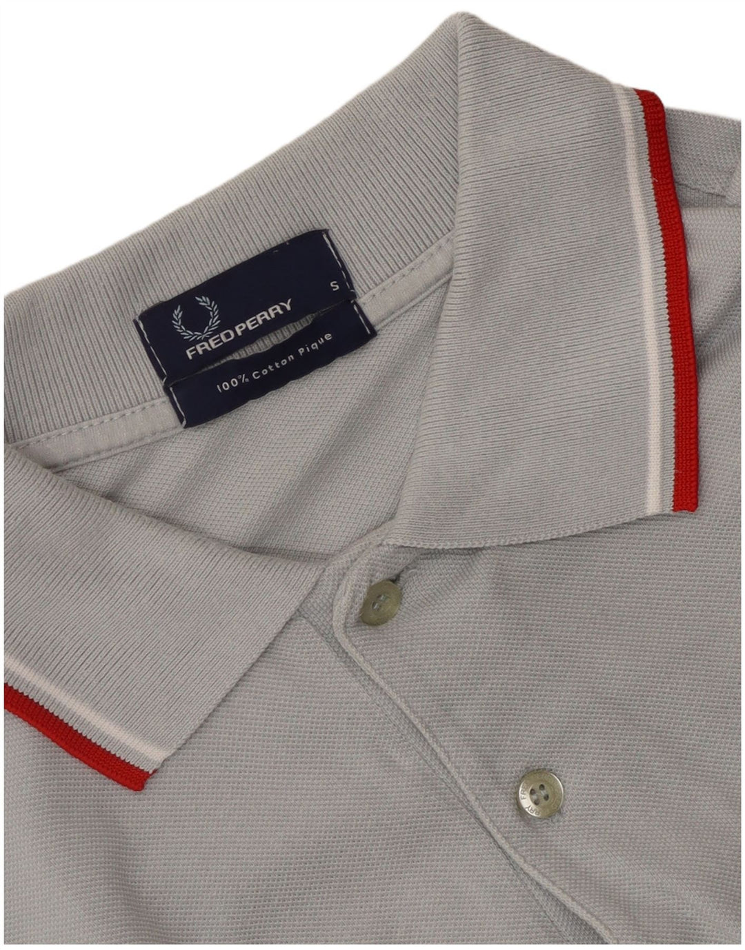 Fred Perry Herren-Poloshirt, kleine graue Baumwolle