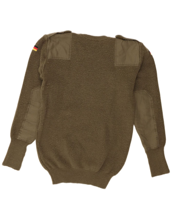 Vintage Herren Militär Pullover mit Rundhalsausschnitt IT 50 Medium Khaki Army