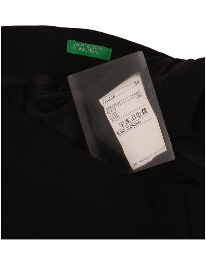 Benetton Damen Bootcut-Hose IT 44 Medium W30 L34 Schwarz Polyester