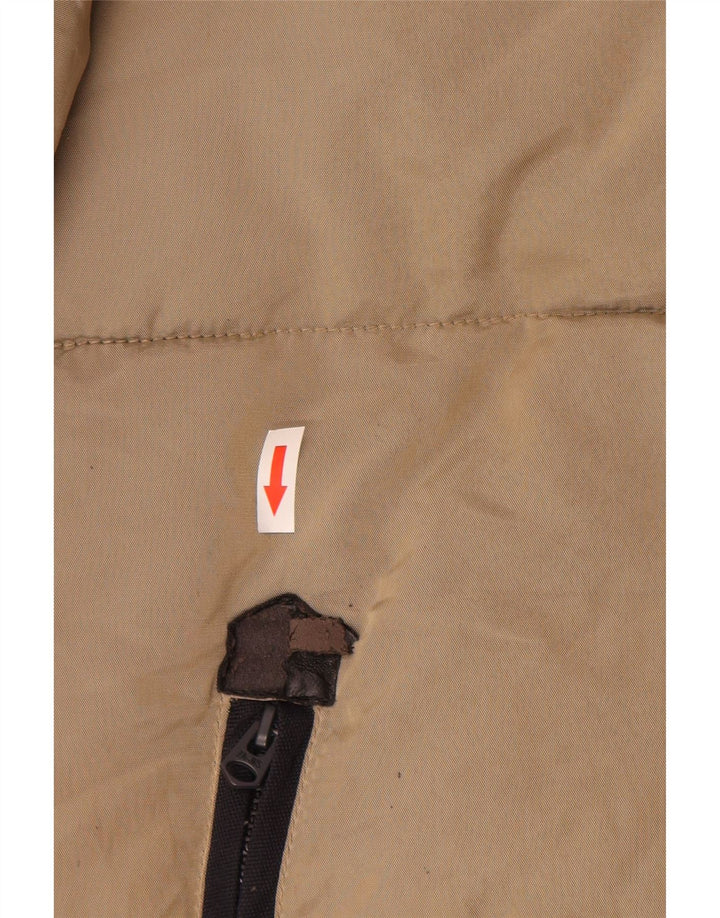 Zara Herren-Jacke mit Kapuze, gepolstert, Größe 40, Beige, Nylon