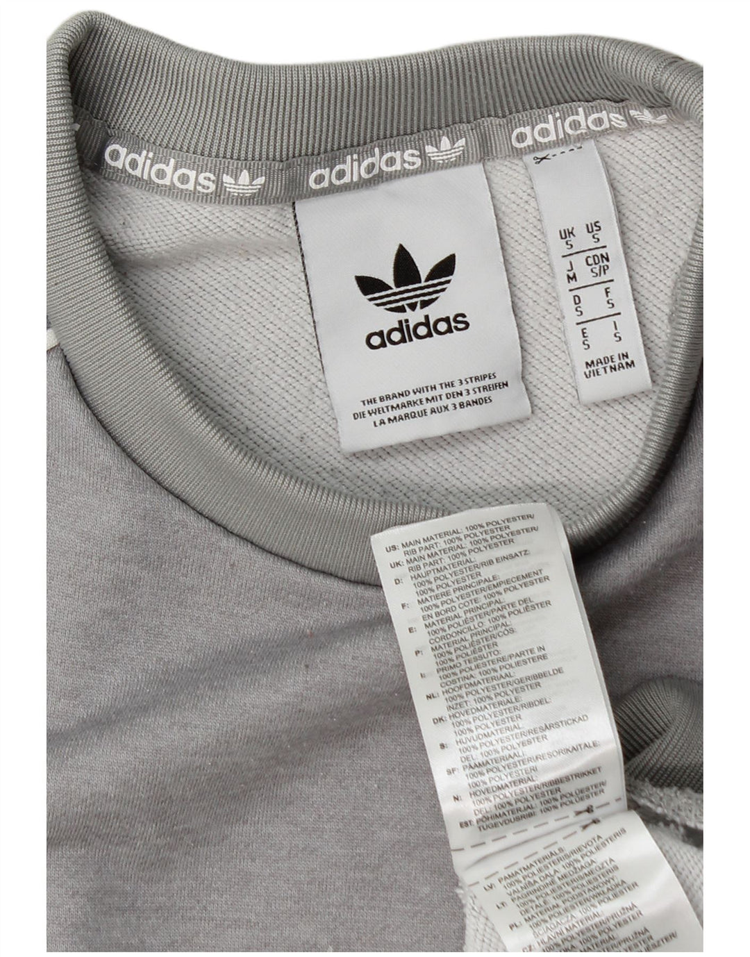 Adidas Herren Sweatshirt Pullover Small Grau Polyester