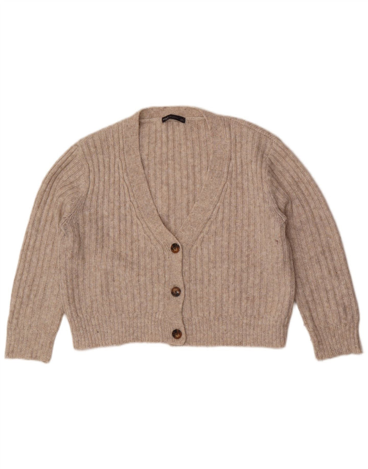 Marks & Spencer Damen Crop Oversized Cardigan Pullover UK 14 Mittelgrau