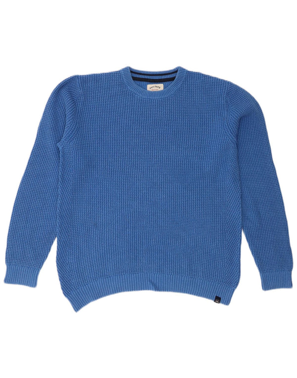 Fat Face Herren-Pullover, reguläre Passform, Rundhalsausschnitt, Größe L, Blau, Baumwolle