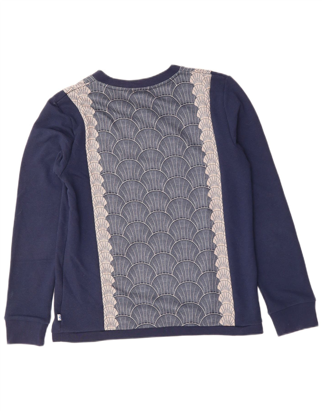 ADIDAS Damen Grafik-Sweatshirt-Pullover UK 14 Medium Navy Blue Geometrisch