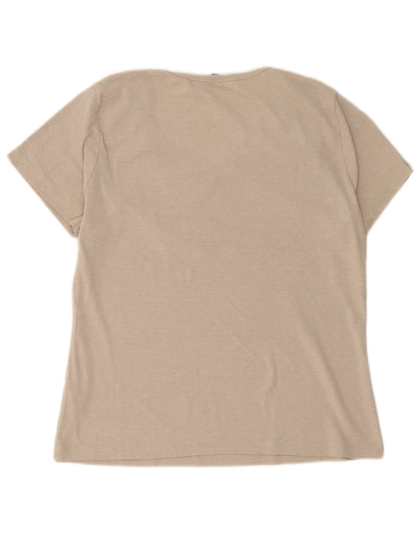 M&Co Damen-Blusenoberteil mit Rüschen vorne, UK 20 2XL, beige Baumwolle