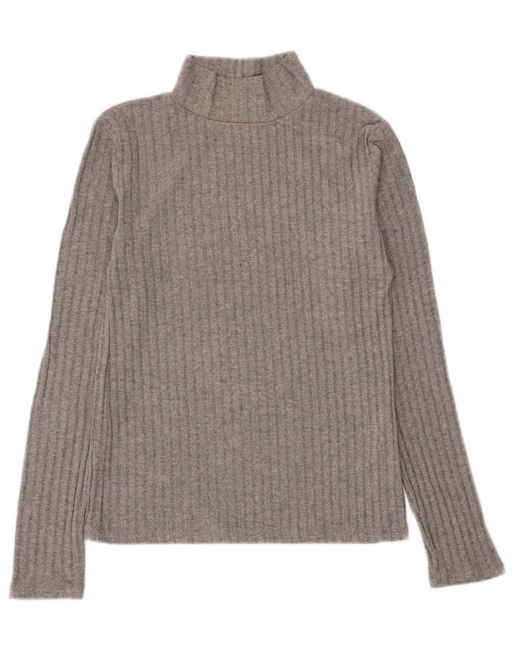 TOPSHOP Womens Turtle Neck Jumper Sweater UK 10 Small  Grey Polyester