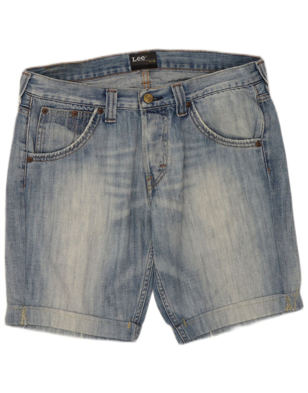 Lee Herren Ripley Denim Shorts W31 Mittelblaue Baumwolle