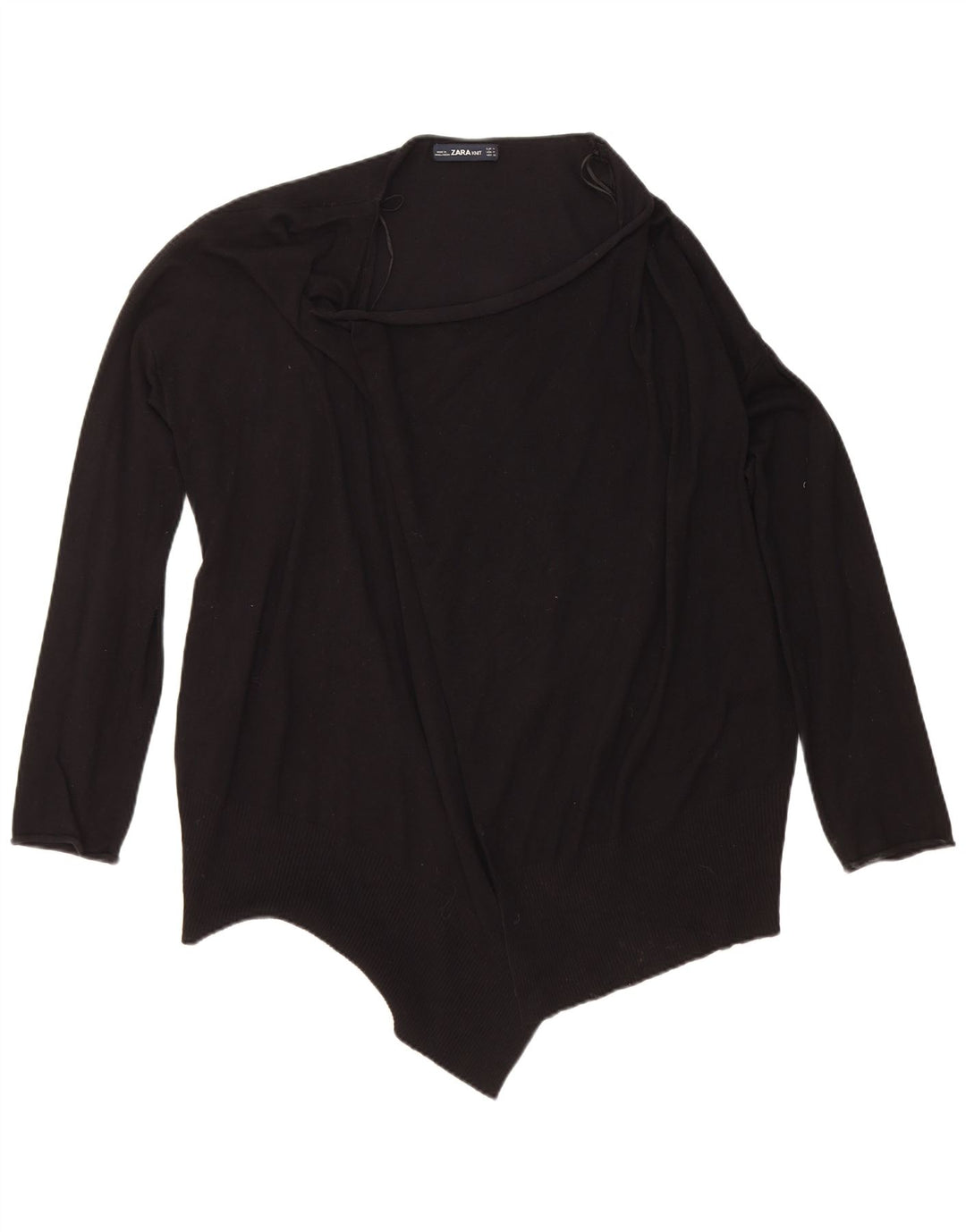 Offener Cardigan für Damen von Zara, Gr. 14, mittlere schwarze Viskose