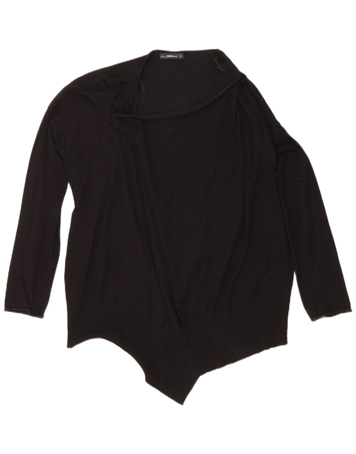 Offener Cardigan für Damen von Zara, Gr. 14, mittlere schwarze Viskose