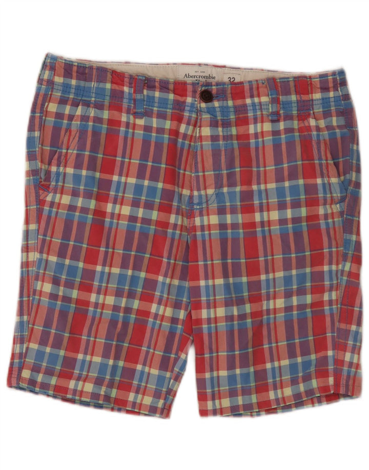 Abercrombie & Fitch Herren-Chinoshorts W32, mittelgroß, mehrfarbig, kariert, Baumwolle