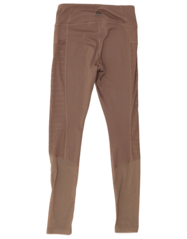Reebok Damen Leggings UK 4/6 XS Beige