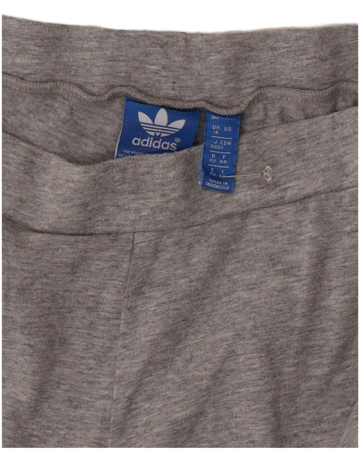 Adidas Damen Graphic Leggings UK 16 Große graue Baumwolle